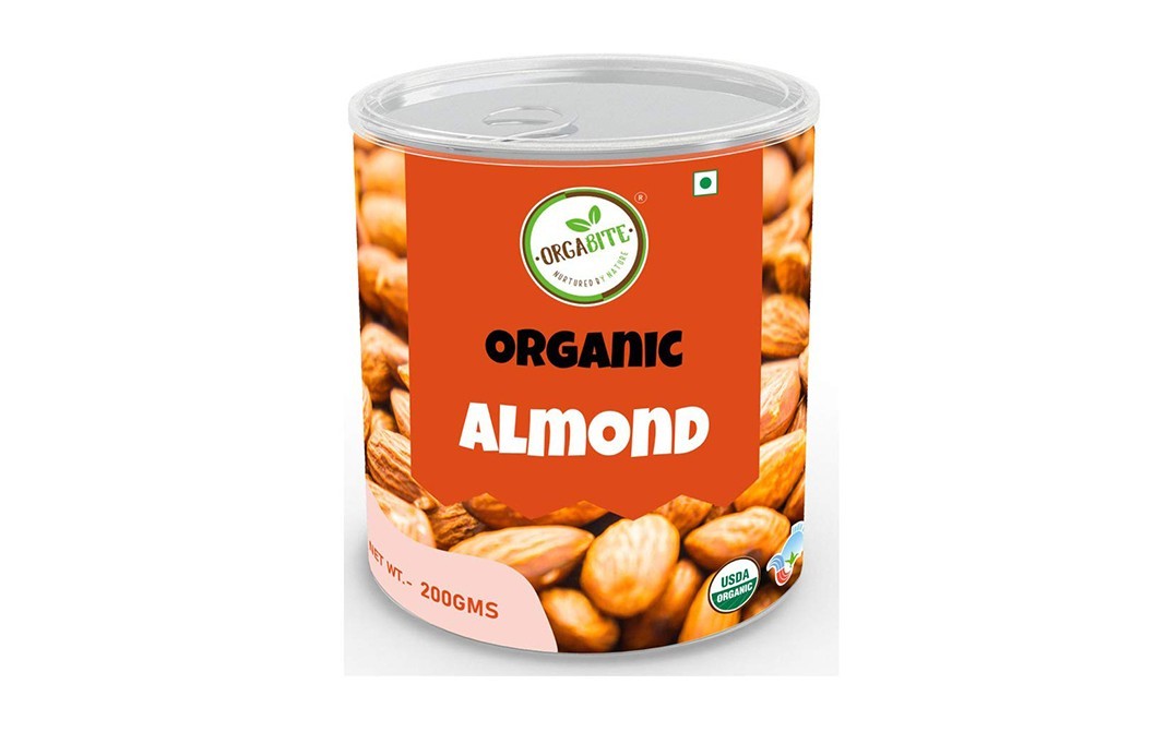 Orgabite Organic Almond    Pack  200 grams